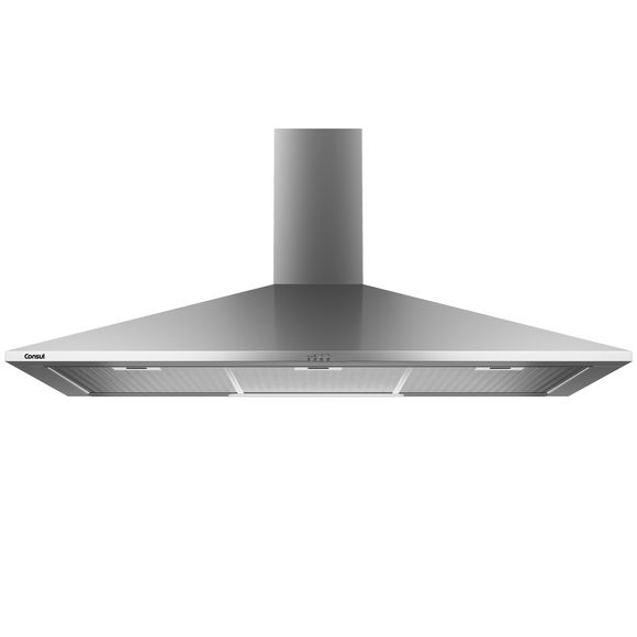 Coifa De Parede Consul 90 Cm Inox Piramidal 5 E 6 Bocas Com Duplo Filtro - Ca090br 110V