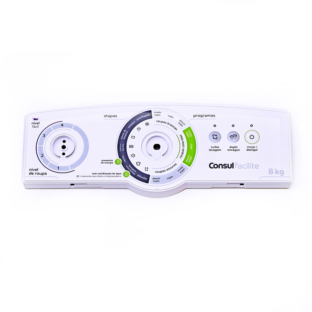 Painel de Controle Decorativo para Máquina de Lavar Consul - W10703205