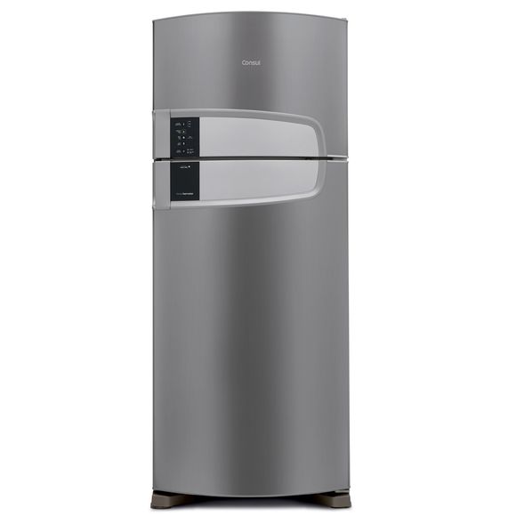 Geladeira Consul Frost Free Duplex 405 litros cor Inox com Filtro Bem Estar