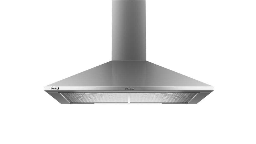Coifa de Parede Consul 60 cm cor Inox piramidal 4 bocas com duplo filtro - CA060BR - 220V