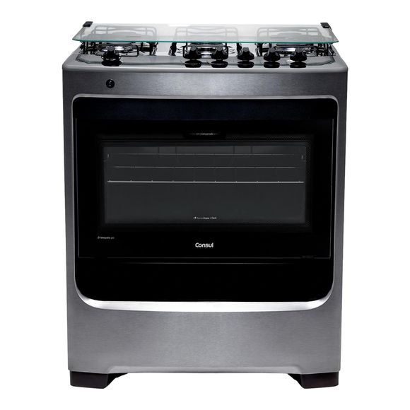 Fogão Consul 5 Bocas Inox com Botões Removíveis - CFS5NAR BIVOLT Fogão Consul 5 Bocas Inox com Botões Removíveis - CFS5NAR BIVOLT