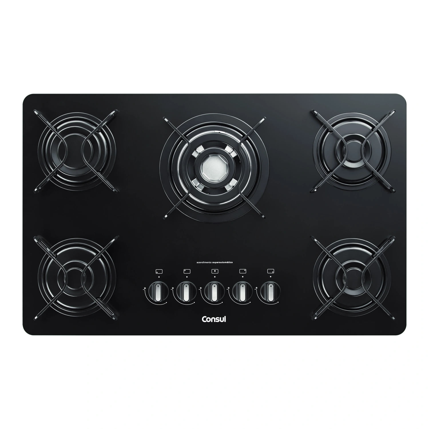 Cooktop 5 Bocas Consul com Quadrichama e Acendimento Automático - CDD75AE