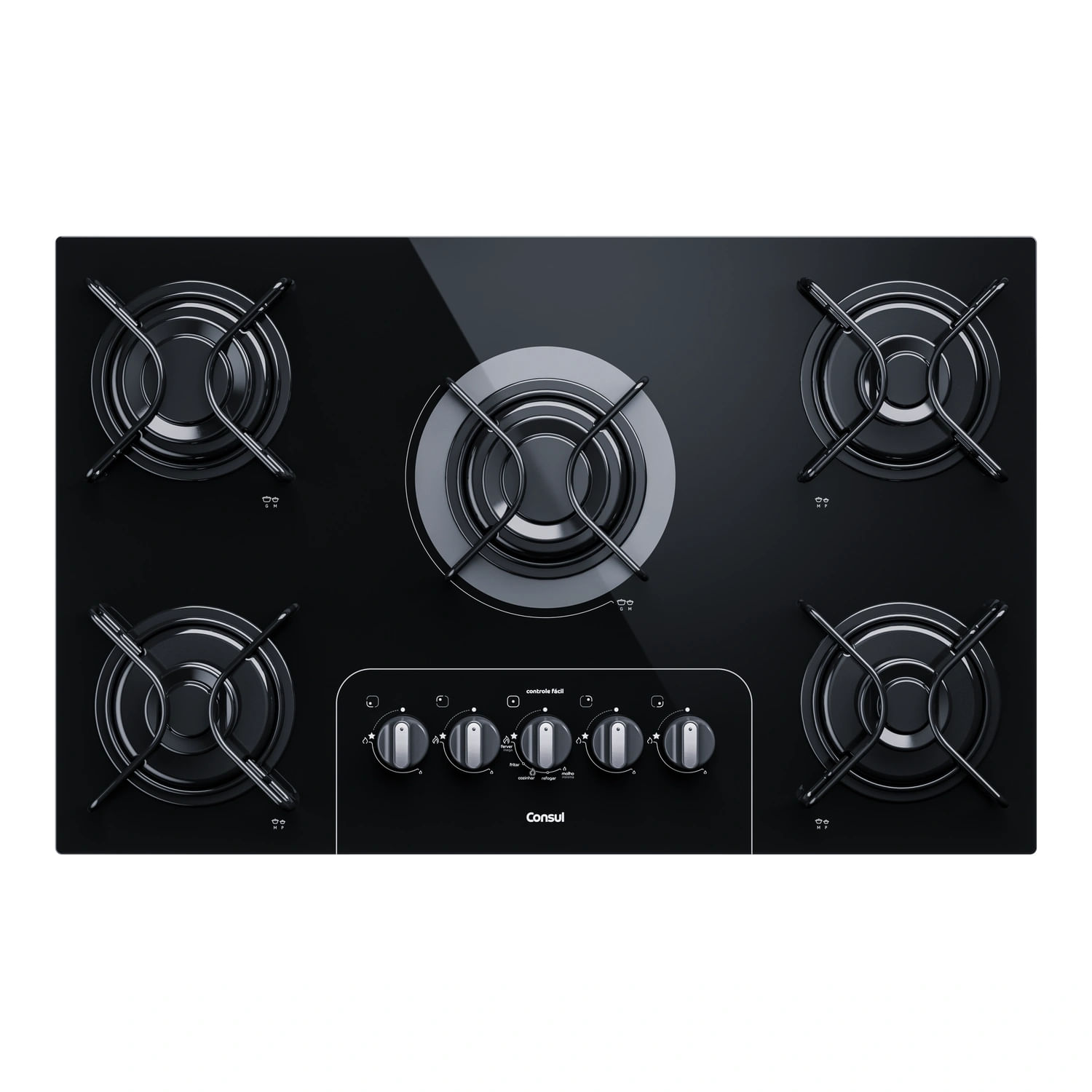 Cooktop 5 Bocas Consul com Controle Fácil e Acendimento Automático - CD075AE
