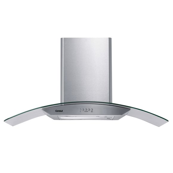 Coifa de Parede Consul 90cm Inox 5 e 6 Bocas com Design em Vidro e Aviso Lavar Filtro - CAP90AR 110V Coifa de Parede Consul 90cm Inox 5 e 6 Bocas com Design em Vidro e Aviso Lavar Filtro - CAP90AR 110V