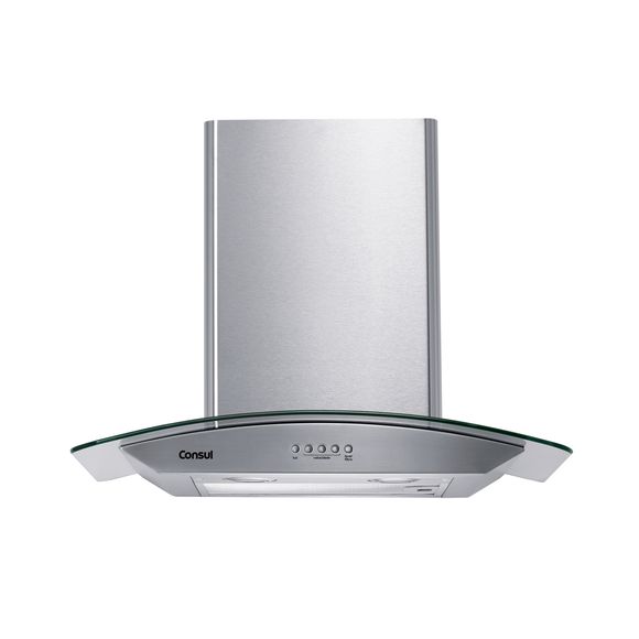 Coifa de Parede Consul 60cm Inox 4 Bocas com Design em Vidro e Aviso Lavar Filtro - CAP60AR 110V Coifa de Parede Consul 60cm Inox 4 Bocas com Design em Vidro e Aviso Lavar Filtro - CAP60AR 110V
