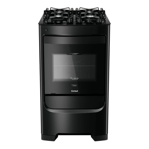 Fogão Consul 4 Bocas Preto com Mesa de Vidro e Grades Individuais Super Estáveis - CFO4VBE BIVOLT Fogão Consul 4 Bocas Preto com Mesa de Vidro e Grades Individuais Super Estáveis - CFO4VBE BIVOLT
