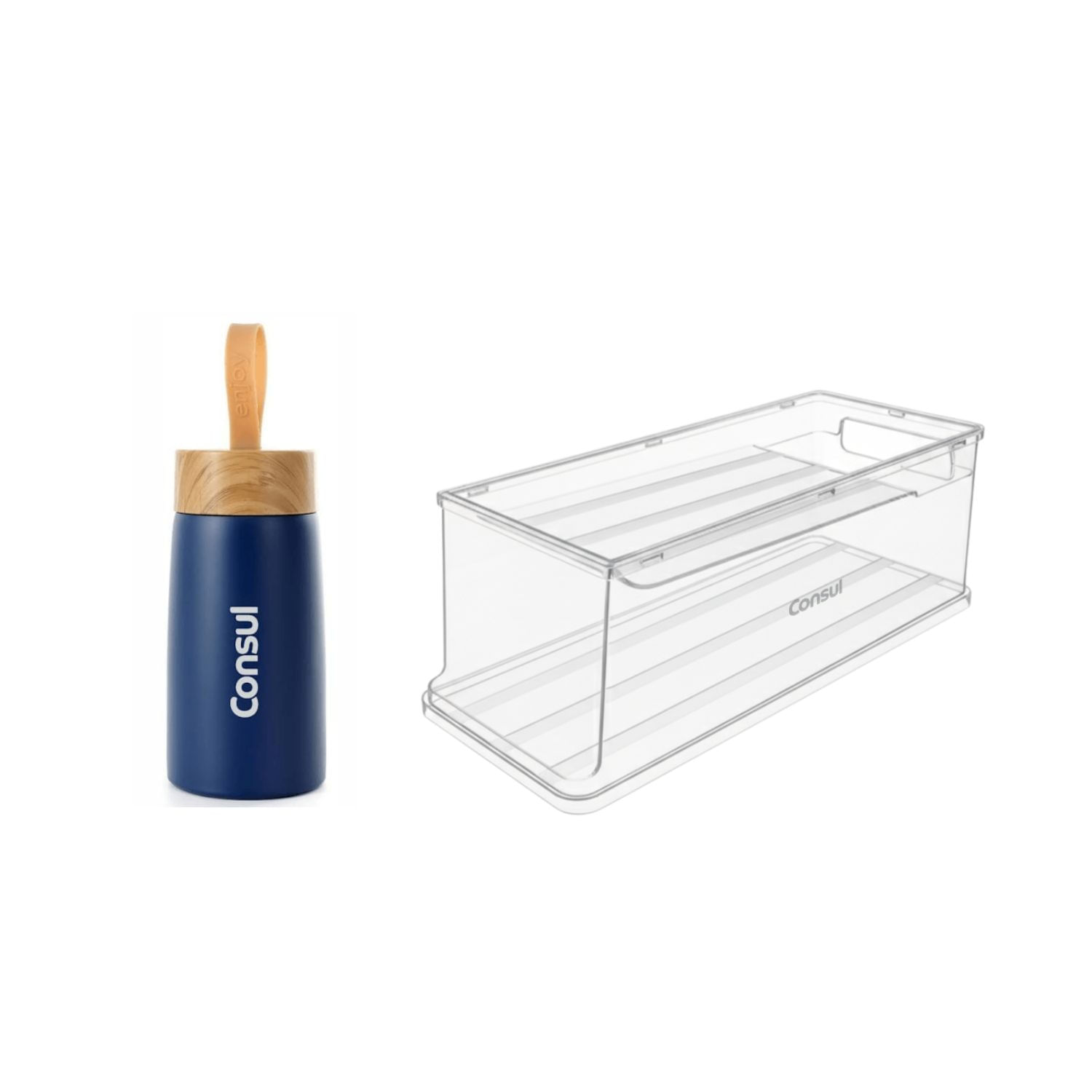 Combo Garrafa Inox 250ml + Porta Latas Deslizante Consul (326026634 + 600000004) - CJ_3260_6004